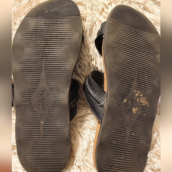 CLARKS BRAND NAME CORK SOLE FOOTBED BIRKENSTOCK STYLE SLIDE ON SANDALS - Picture 4 of 9